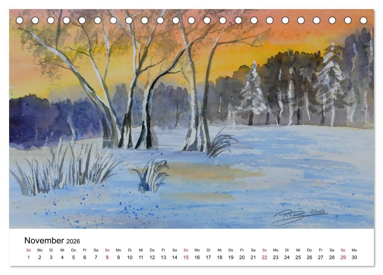Bild: 9783457893005 | Landschafts-Aquarelle 2026 Roswita Ilona Baumann (Tischkalender...