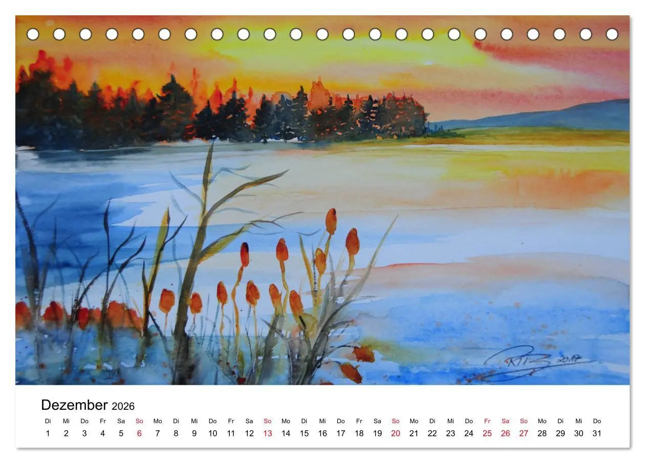 Bild: 9783457893005 | Landschafts-Aquarelle 2026 Roswita Ilona Baumann (Tischkalender...