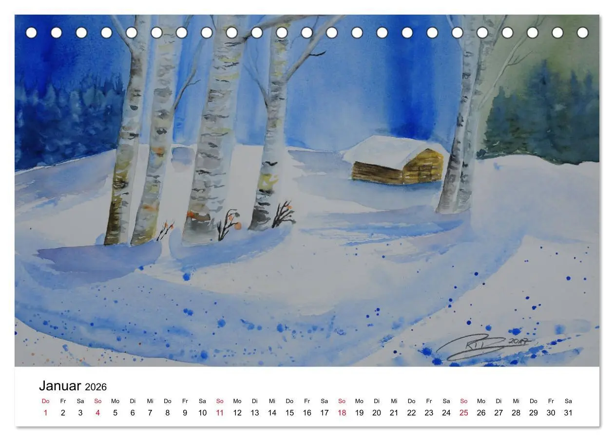Bild: 9783457893005 | Landschafts-Aquarelle 2026 Roswita Ilona Baumann (Tischkalender...