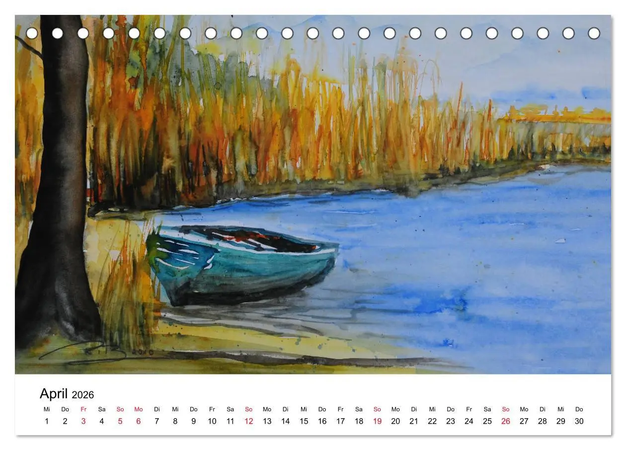 Bild: 9783457893005 | Landschafts-Aquarelle 2026 Roswita Ilona Baumann (Tischkalender...
