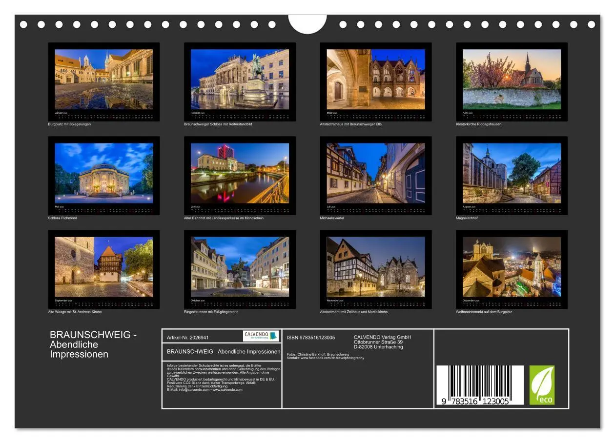 Bild: 9783516123005 | BRAUNSCHWEIG - Abendliche Impressionen (Wandkalender 2026 DIN A4...