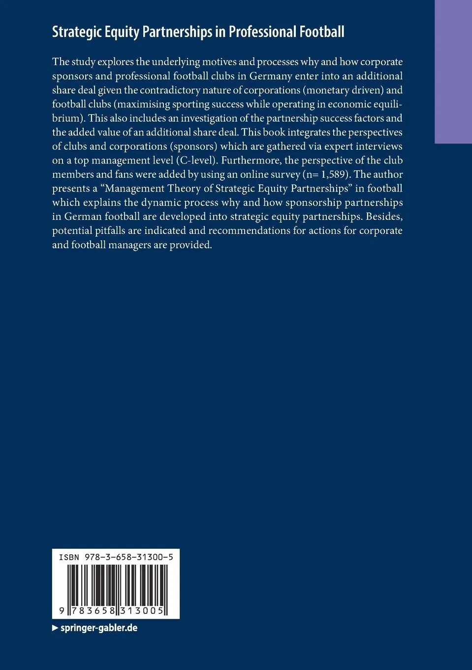 Rückseite: 9783658313005 | Strategic Equity Partnerships in Professional Football | Duffner