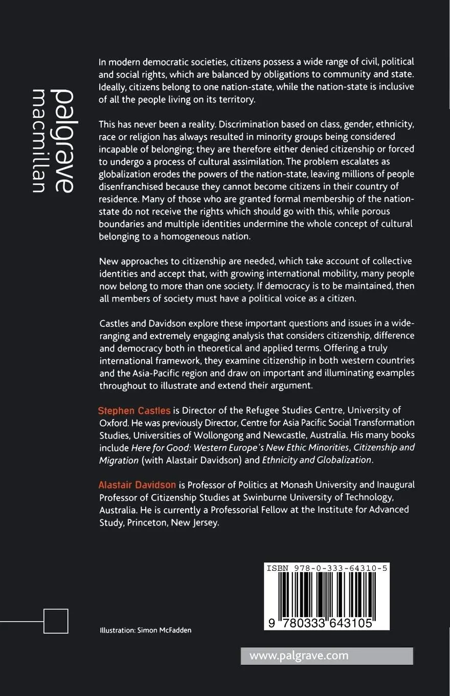 Rückseite: 9780333643105 | Citizenship and Migration | Stephen Castles (u. a.) | Taschenbuch