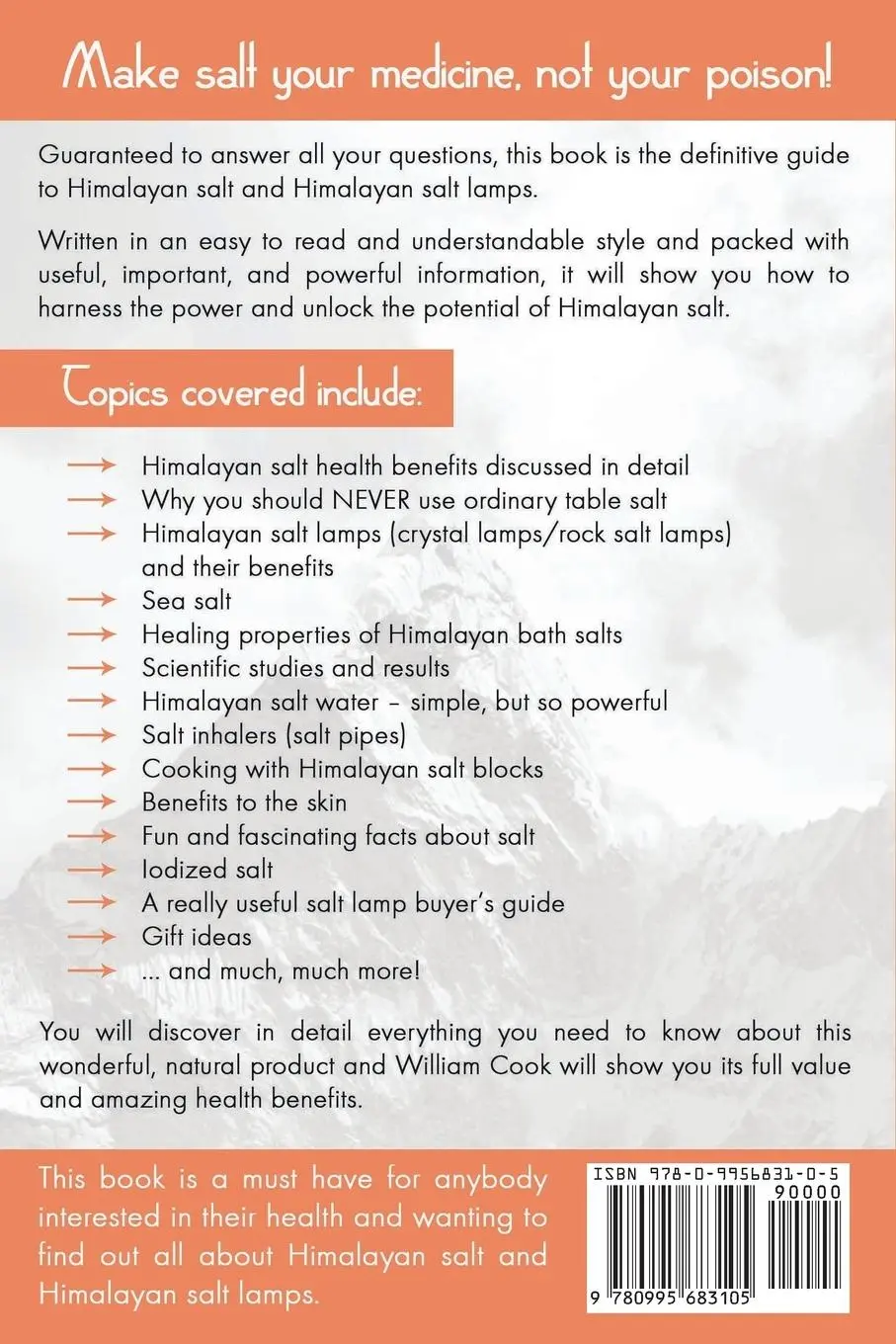 Rückseite: 9780995683105 | Himalayan Salt and Himalayan Salt Lamps | William Cook | Taschenbuch