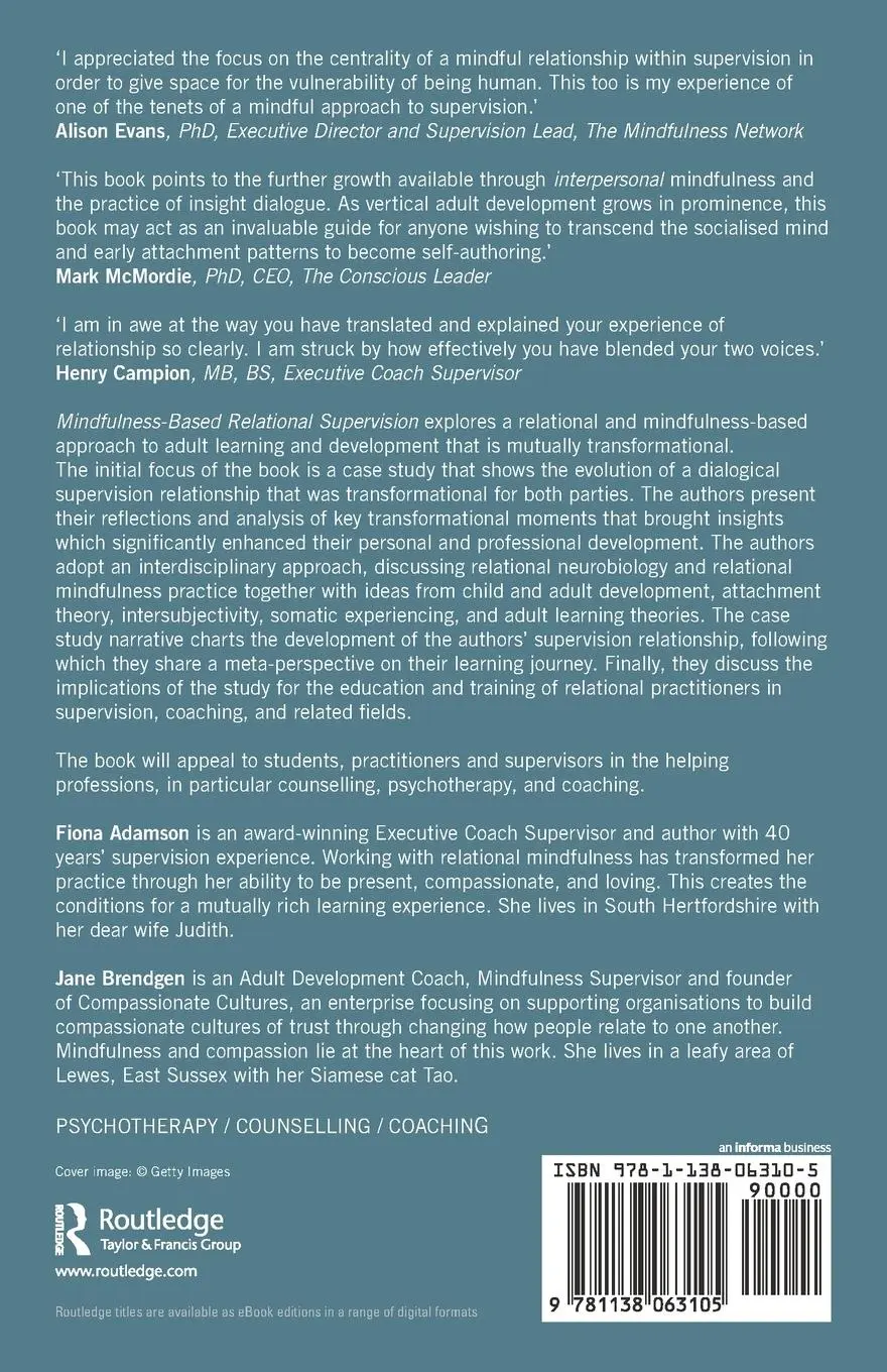 Rückseite: 9781138063105 | Mindfulness-Based Relational Supervision | Fiona Adamson (u. a.)