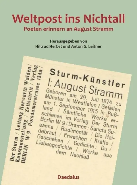 Cover: 9783891263105 | Weltpost ins Nichtall | Poeten erinnern an August Stramm | Herbst