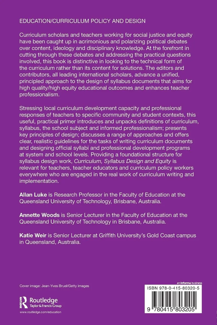 Rückseite: 9780415803205 | Curriculum, Syllabus Design and Equity | A Primer and Model | Buch