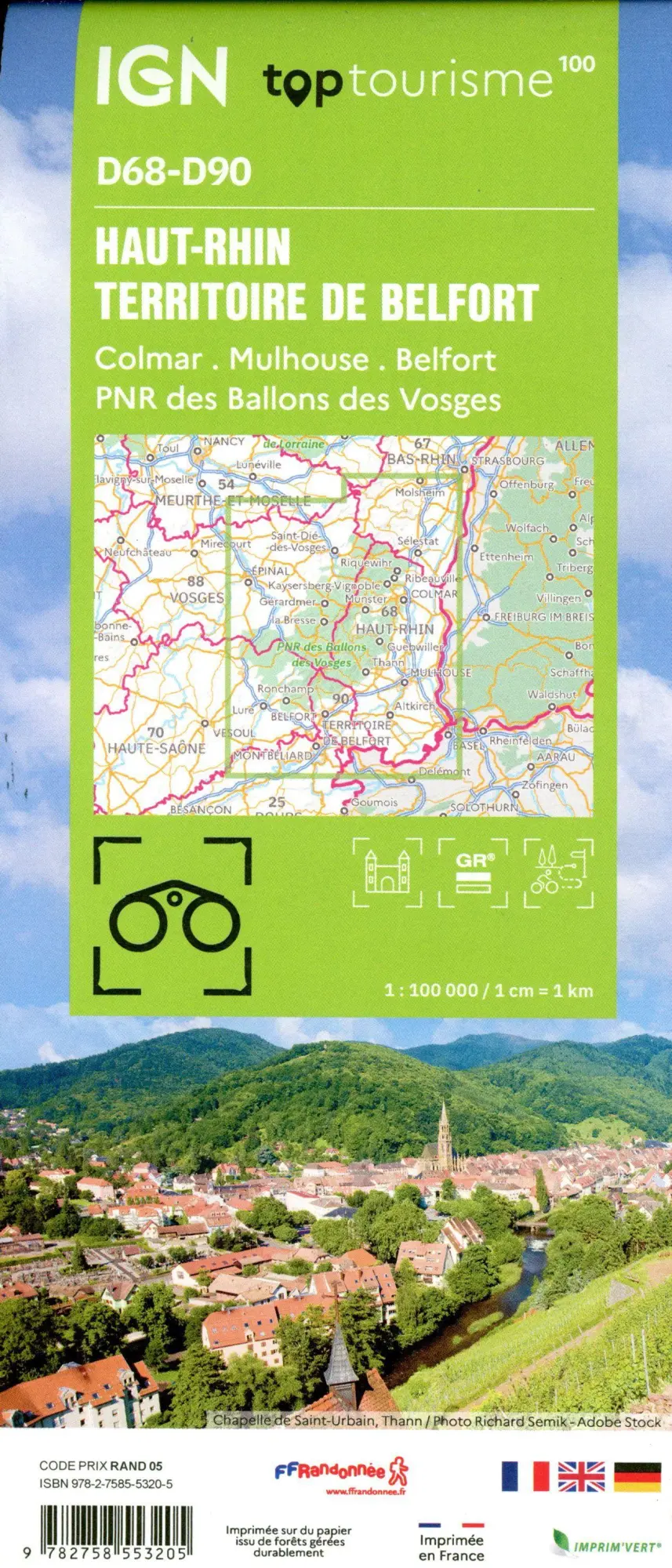 Bild: 9782758553205 | 68 Haut Rhin Territoire | 1:100000 | (Land-)Karte | Französisch | 2024