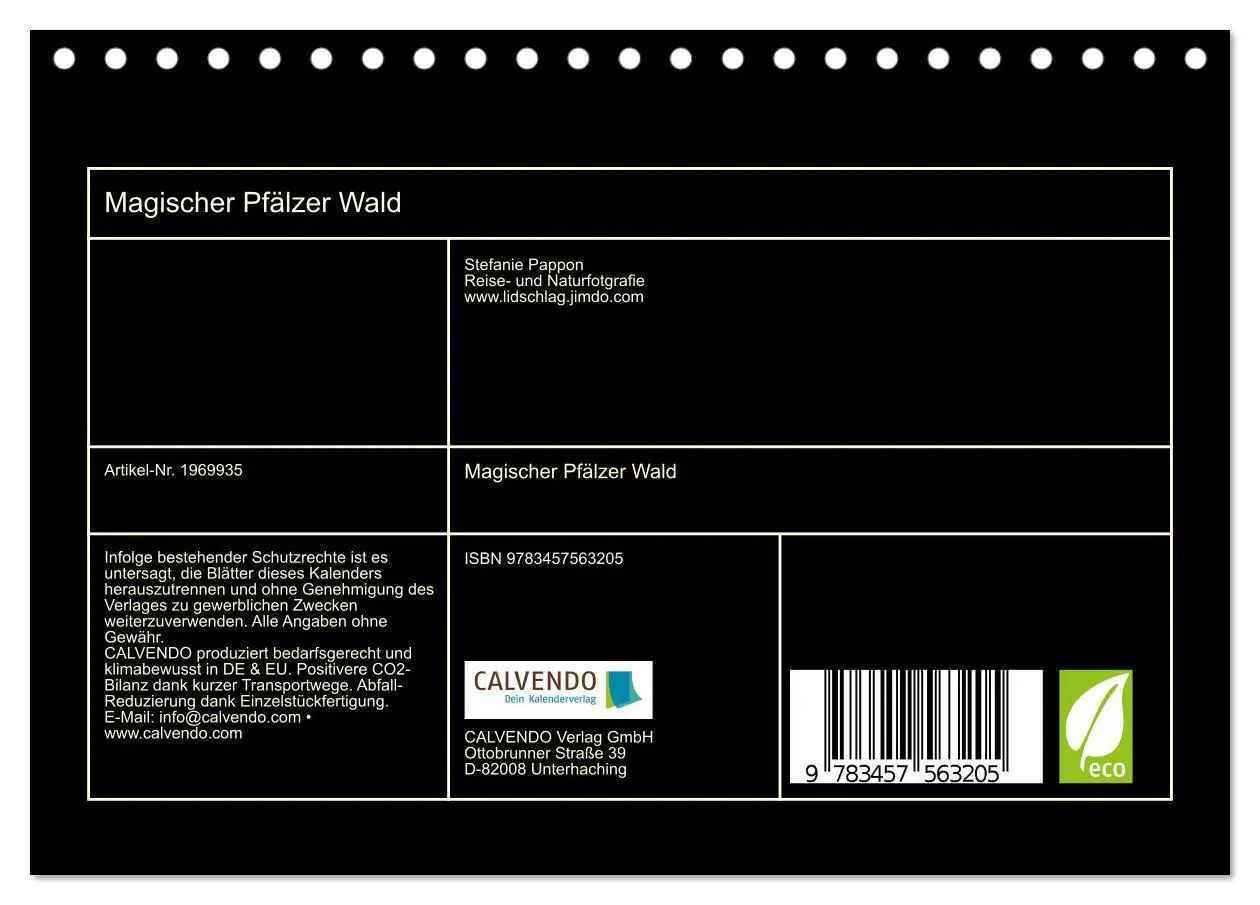 Bild: 9783457563205 | Magischer Pfälzer Wald (Tischkalender 2026 DIN A5 quer), CALVENDO...
