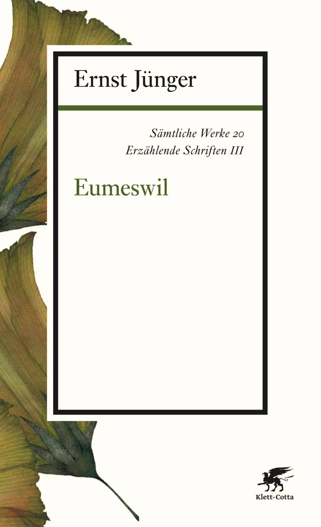 Cover: 9783608963205 | Sämtliche Werke - Band 20 | Erzählende Schriften III: Eumeswil | Buch