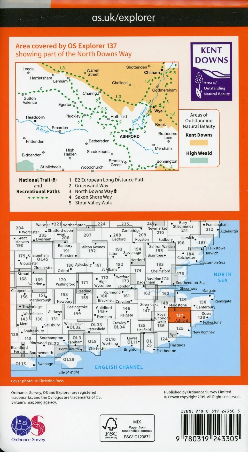 Bild: 9780319243305 | Ashford | Ordnance Survey | (Land-)Karte | Karte/Landkarte | Englisch