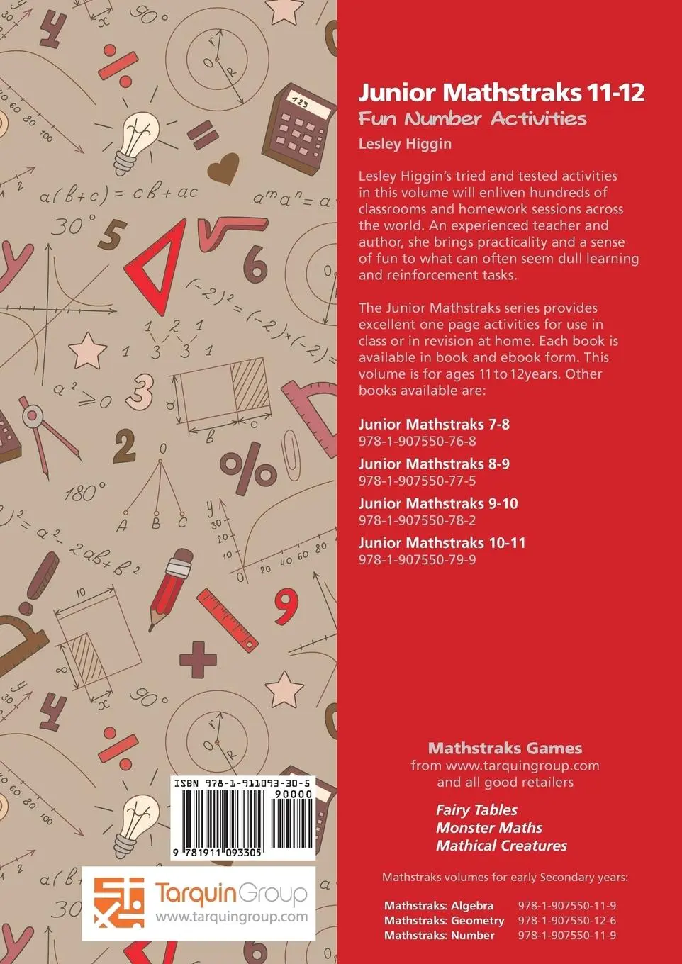 Rückseite: 9781911093305 | Junior Mathstraks 11-12 | Extension - Fun Number Activities | Higgin
