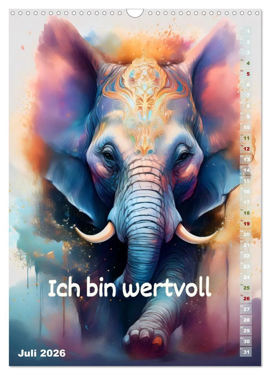Bild: 9783516263305 | Ich bin stark - Ein tierischer Affirmationskalender (Wandkalender...