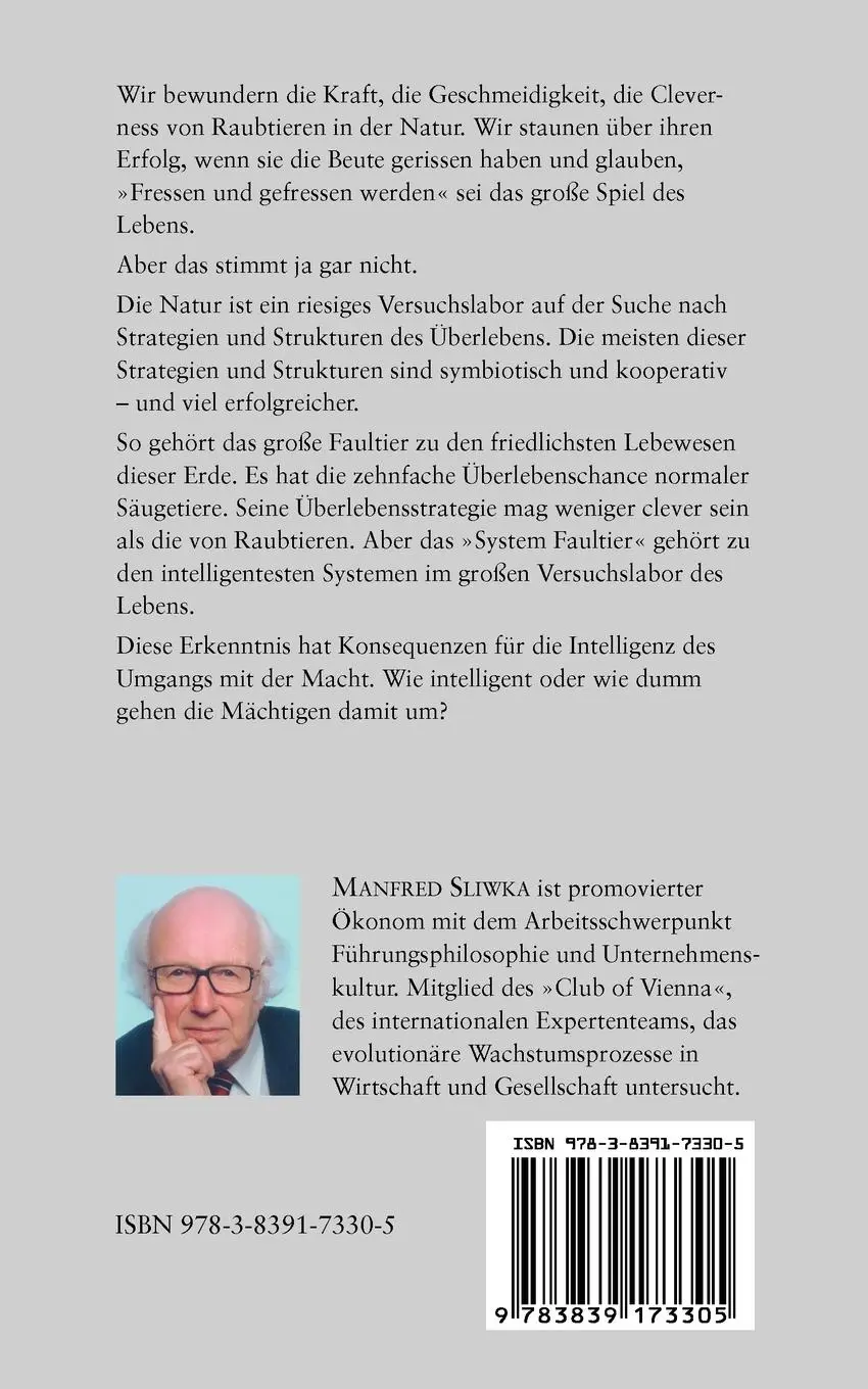 Rückseite: 9783839173305 | Raubtier - Strategie oder Faultier-Intellgenz ? | Manfred Sliwka