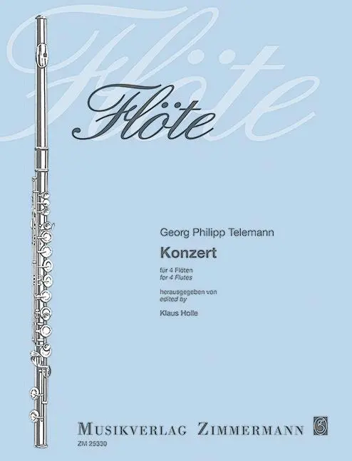 Cover: 9790010253305 | Konzert für 4 Flöten. F-Dur | (original D-Dur für 4 Violinen) | Holle