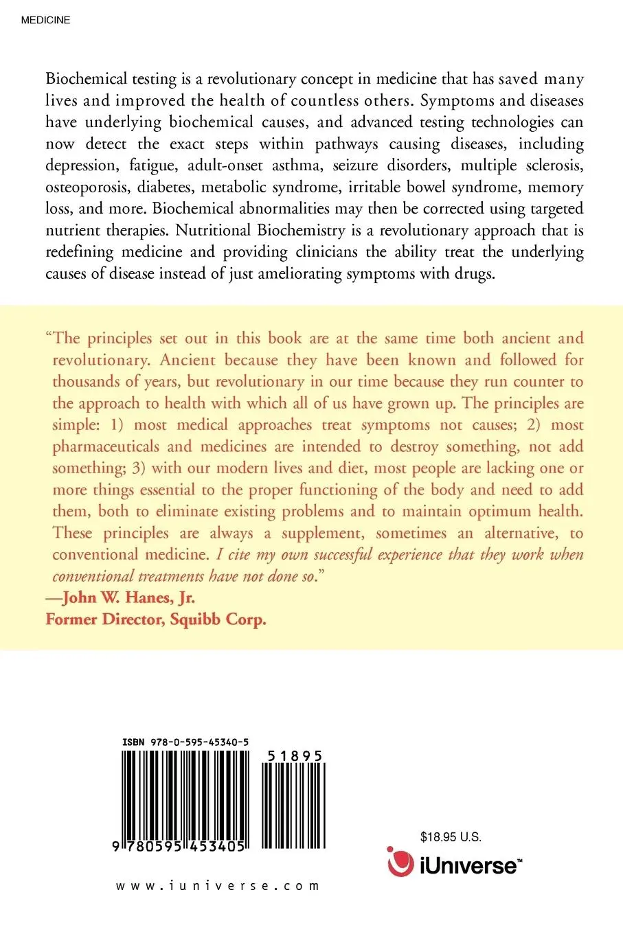 Rückseite: 9780595453405 | A Revolution in Health through Nutritional Biochemistry | Neustadt
