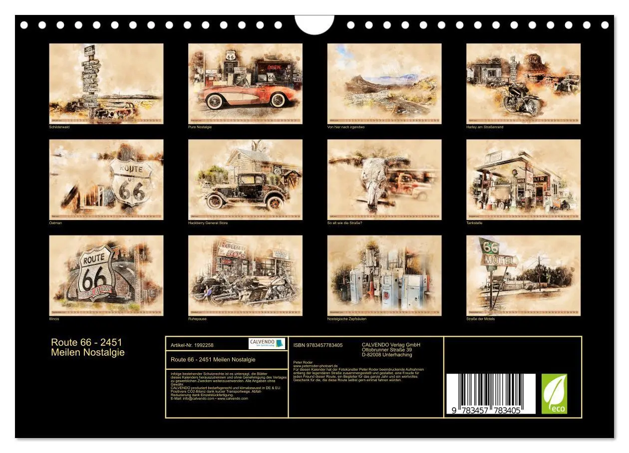 Bild: 9783457783405 | Route 66 - 2451 Meilen Nostalgie (Wandkalender 2026 DIN A4 quer),...