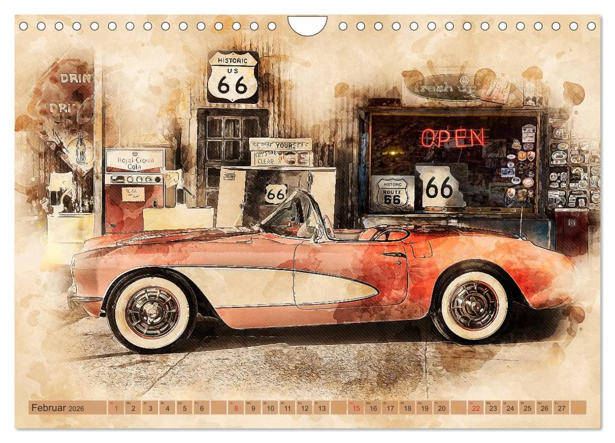 Bild: 9783457783405 | Route 66 - 2451 Meilen Nostalgie (Wandkalender 2026 DIN A4 quer),...