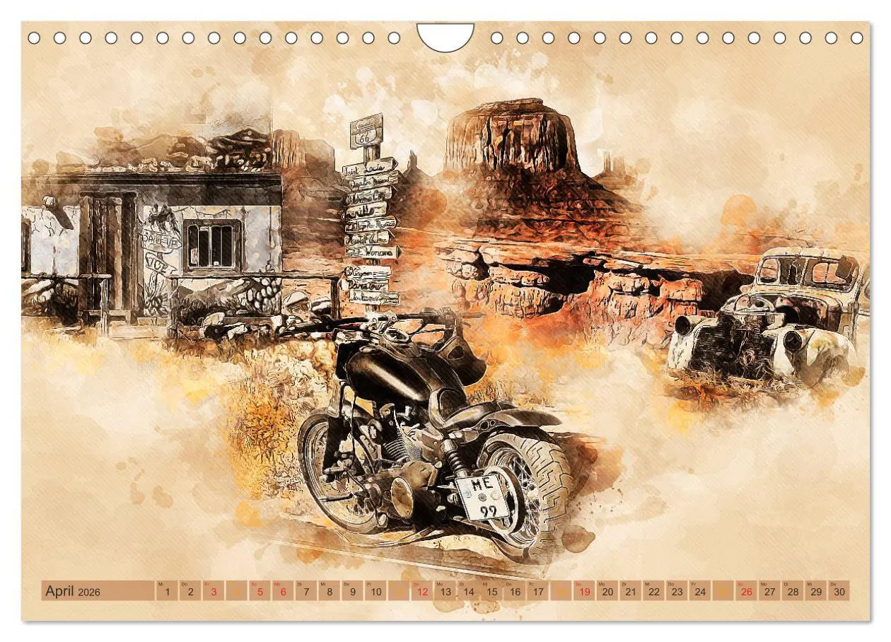 Bild: 9783457783405 | Route 66 - 2451 Meilen Nostalgie (Wandkalender 2026 DIN A4 quer),...