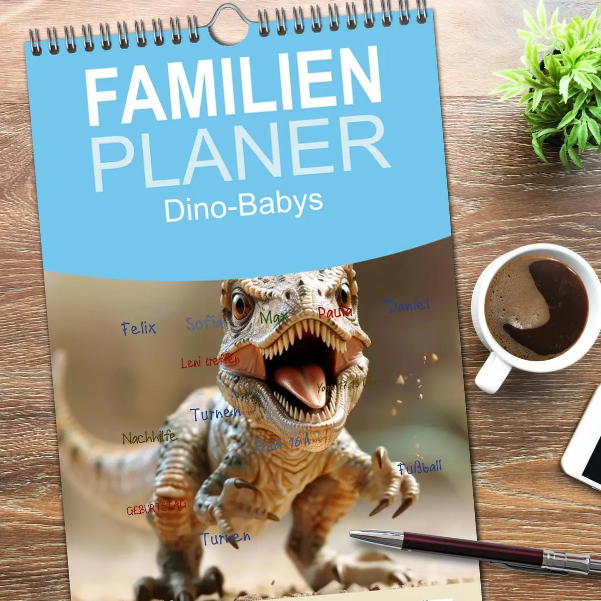 Bild: 9783516493405 | Familienplaner 2026 - Dino-Babys mit 5 Spalten (Wandkalender, 21 x...