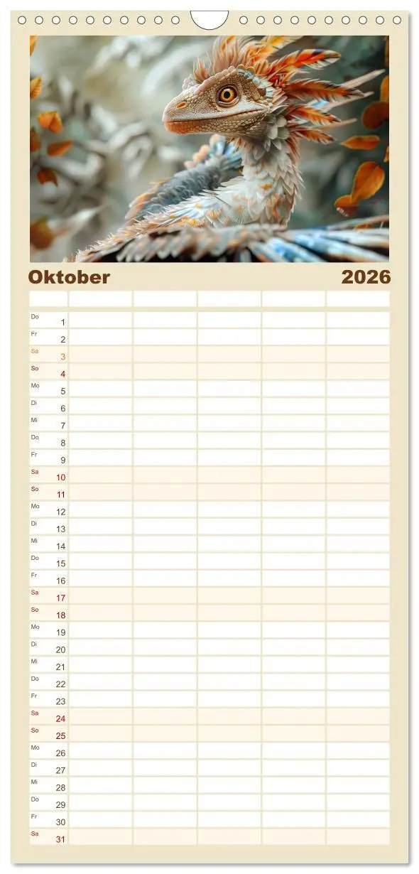 Bild: 9783516493405 | Familienplaner 2026 - Dino-Babys mit 5 Spalten (Wandkalender, 21 x...
