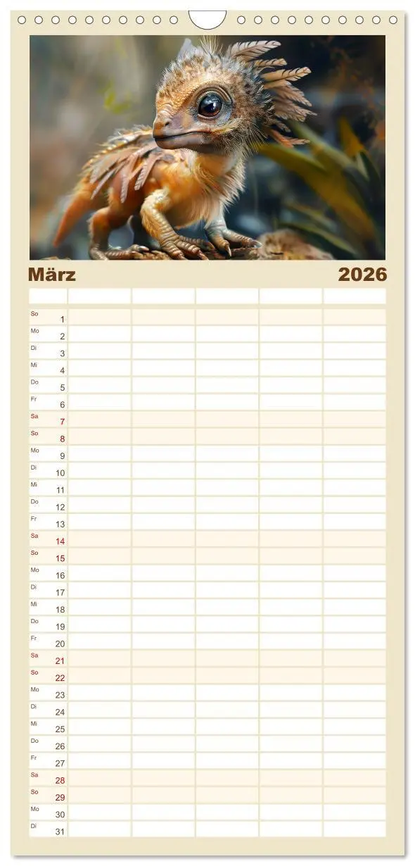 Bild: 9783516493405 | Familienplaner 2026 - Dino-Babys mit 5 Spalten (Wandkalender, 21 x...