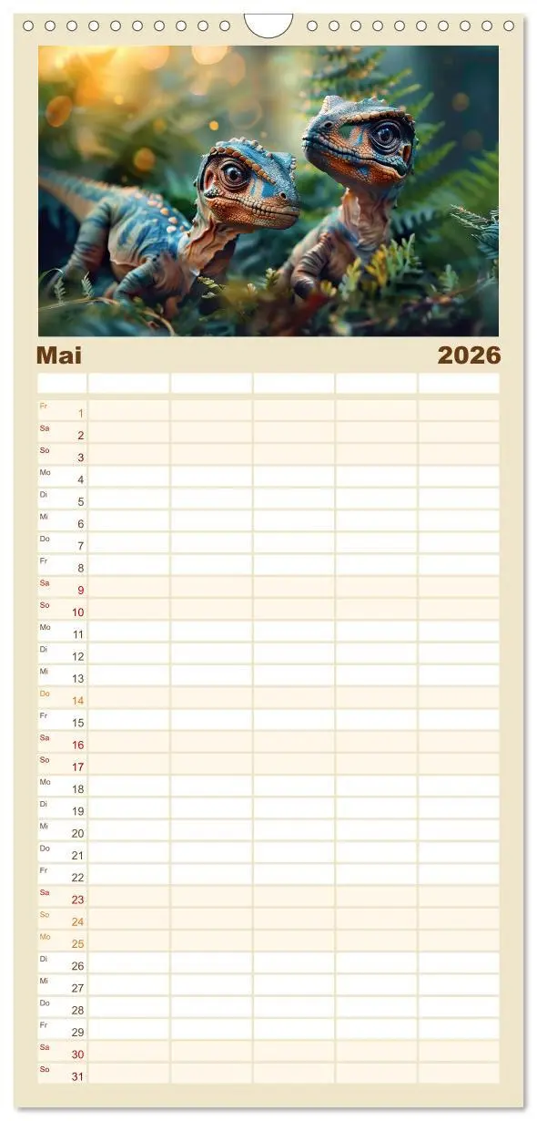 Bild: 9783516493405 | Familienplaner 2026 - Dino-Babys mit 5 Spalten (Wandkalender, 21 x...