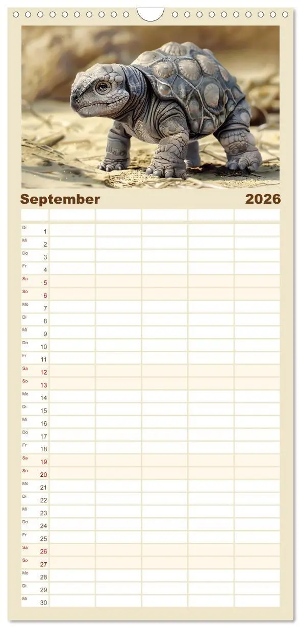 Bild: 9783516493405 | Familienplaner 2026 - Dino-Babys mit 5 Spalten (Wandkalender, 21 x...