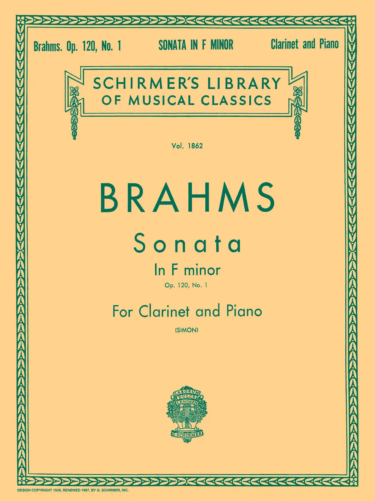Cover: 73999623505 | Sonata in F Minor, Op. 120, No. 1 | Johannes Brahms | Woodwind Solo