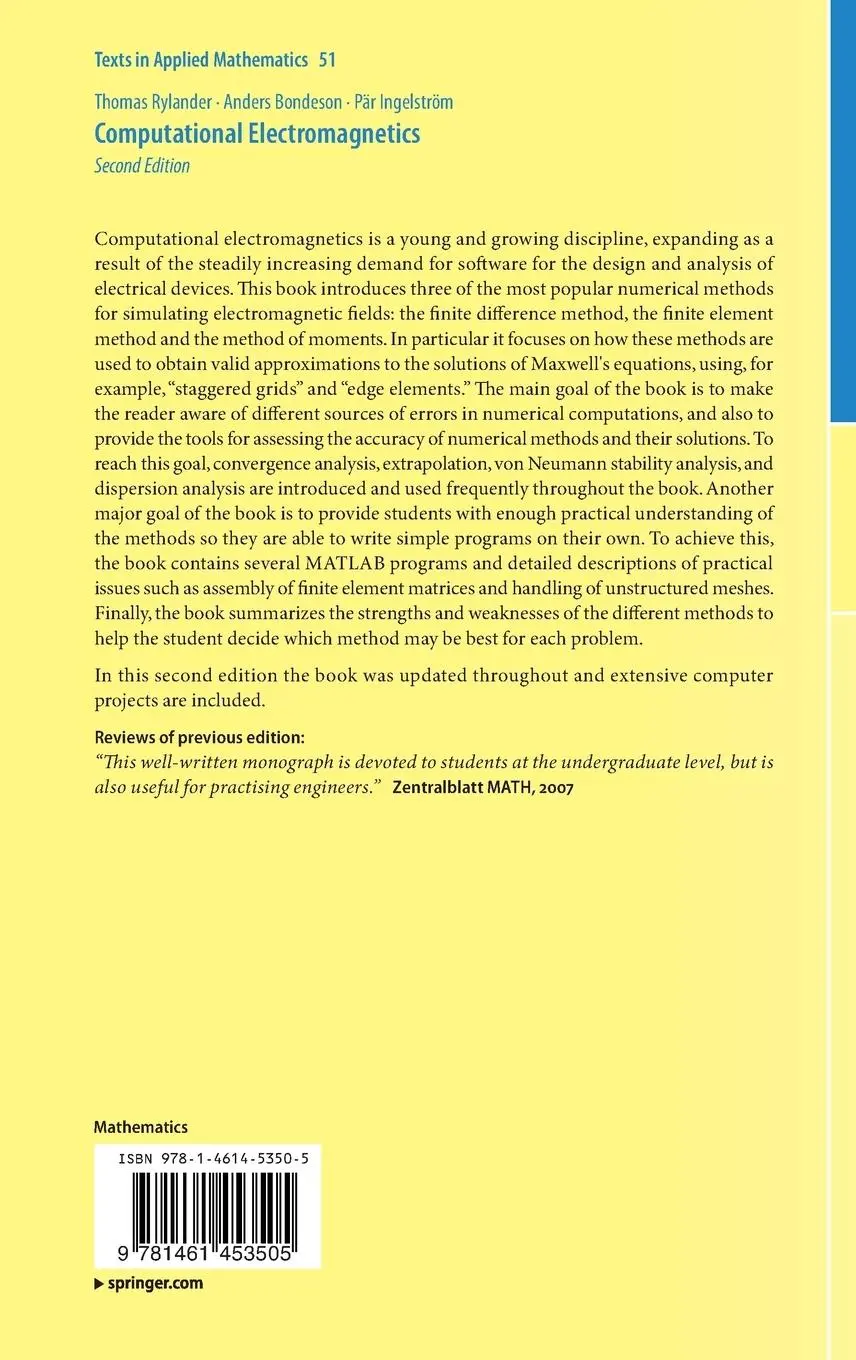 Rückseite: 9781461453505 | Computational Electromagnetics | Thomas Rylander (u. a.) | Buch | xx