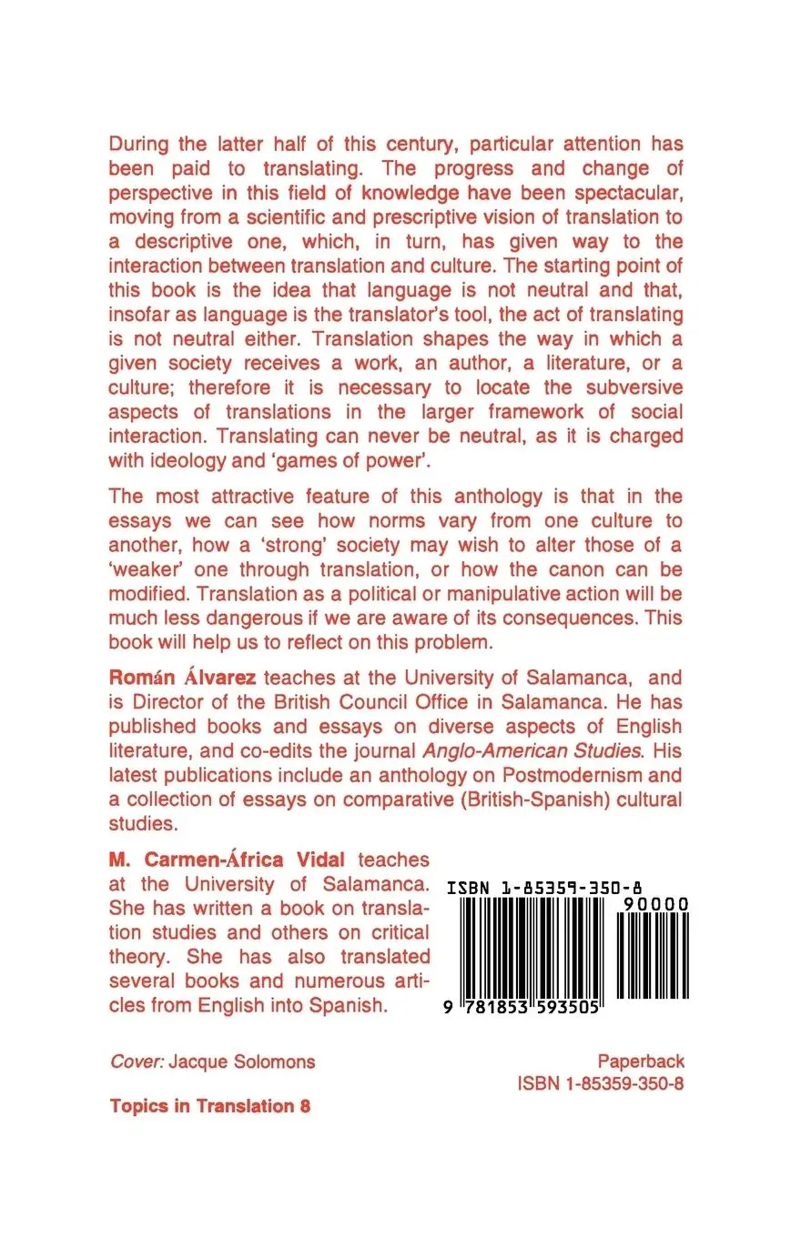 Rückseite: 9781853593505 | Translation, Power, Subversion | M. Carmen-Africa Vidal | Taschenbuch