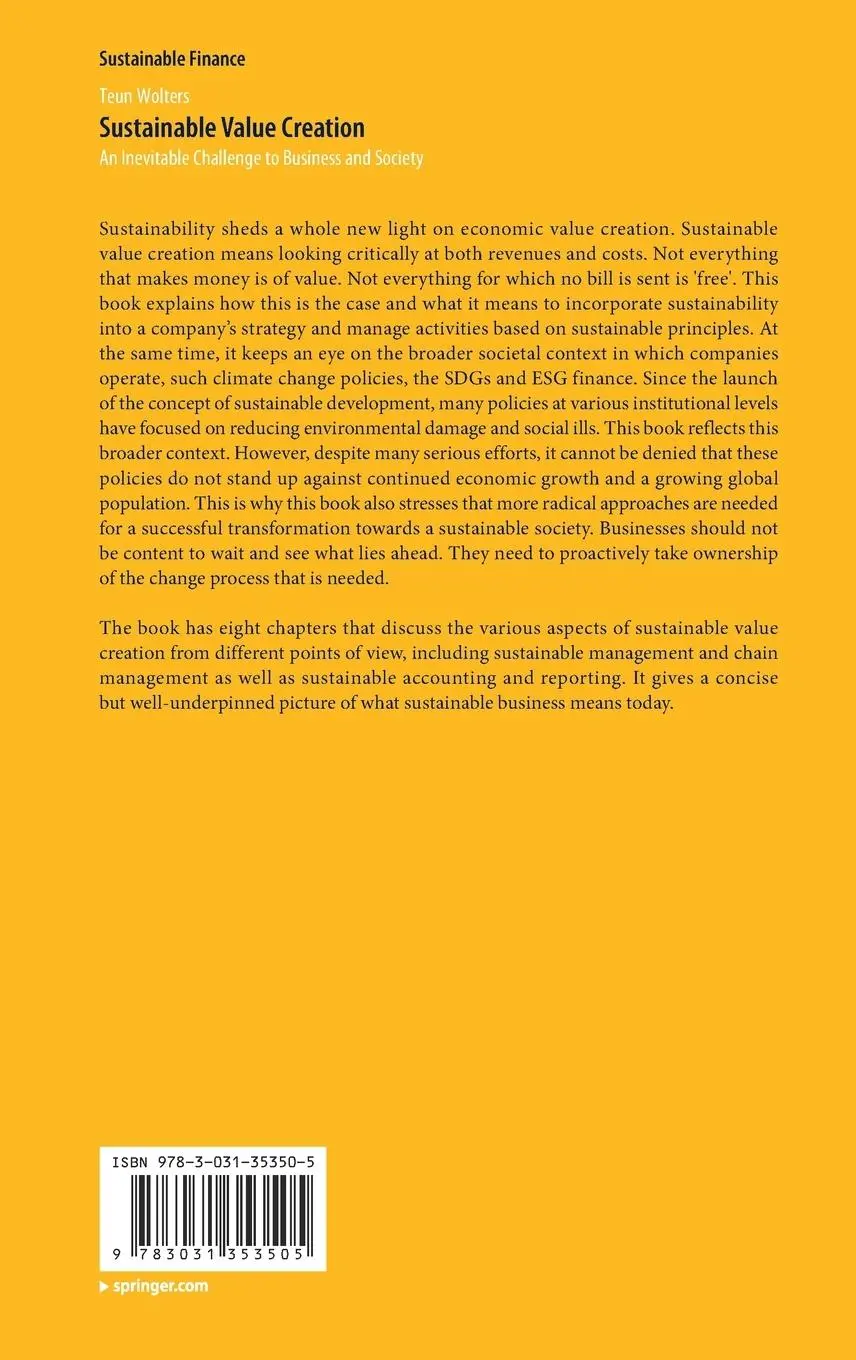 Rückseite: 9783031353505 | Sustainable Value Creation | Teun Wolters | Buch | xii | Englisch