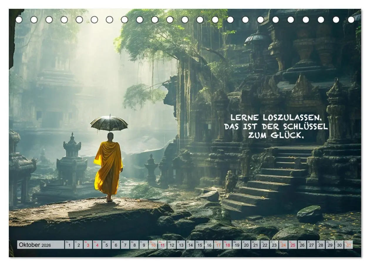Bild: 9783457463505 | Buddhistische Sprüche (Tischkalender 2026 DIN A5 quer), CALVENDO...