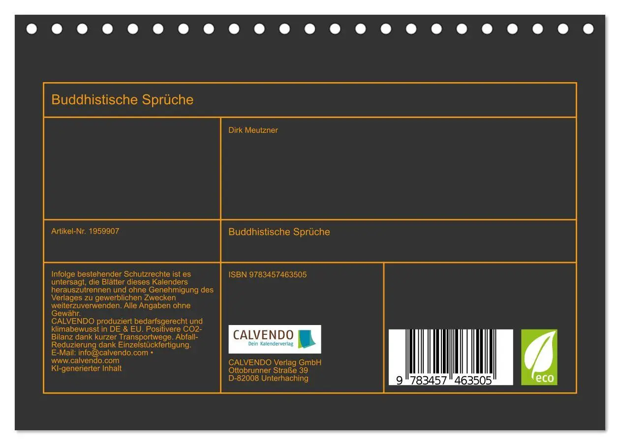 Bild: 9783457463505 | Buddhistische Sprüche (Tischkalender 2026 DIN A5 quer), CALVENDO...