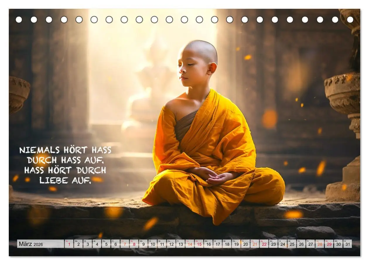 Bild: 9783457463505 | Buddhistische Sprüche (Tischkalender 2026 DIN A5 quer), CALVENDO...