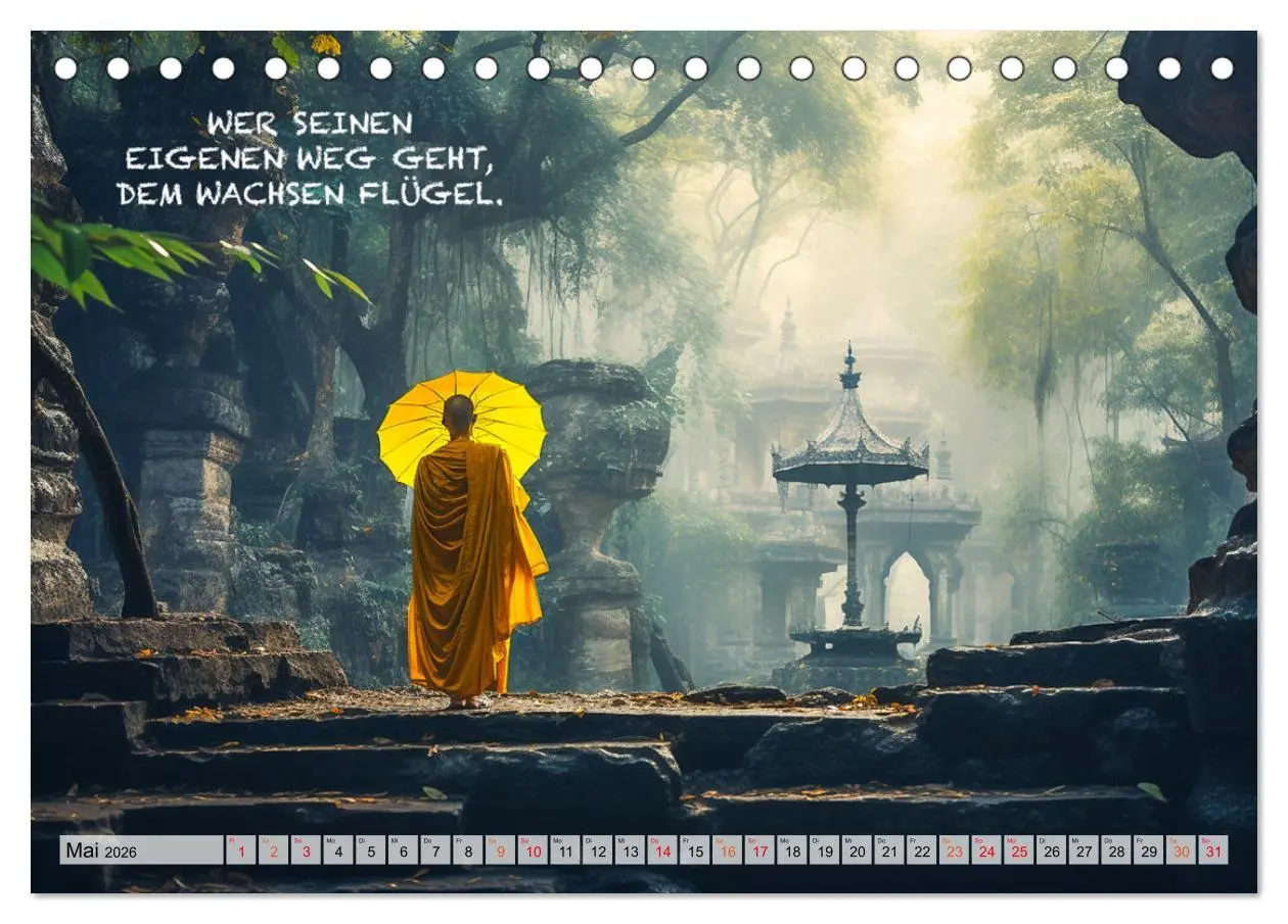 Bild: 9783457463505 | Buddhistische Sprüche (Tischkalender 2026 DIN A5 quer), CALVENDO...