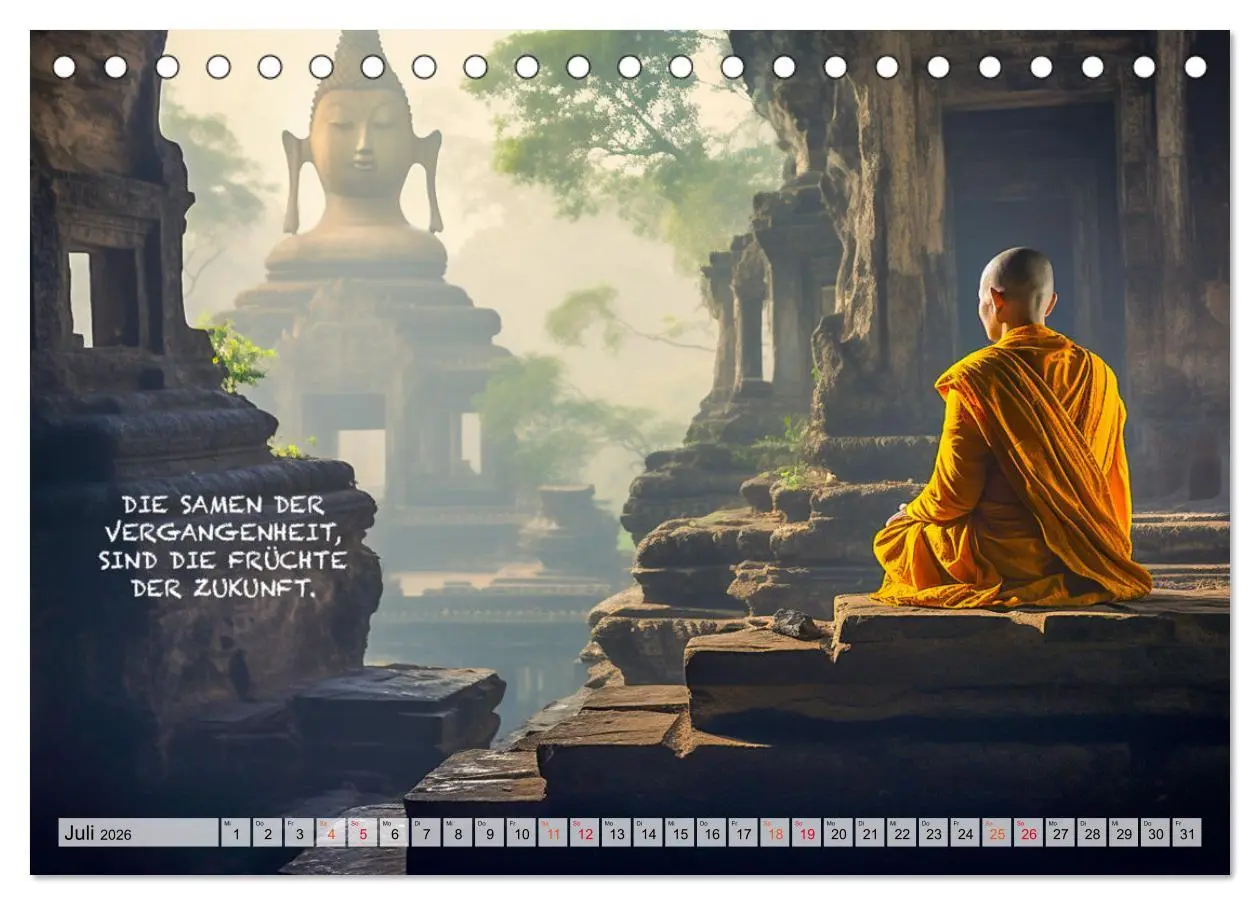 Bild: 9783457463505 | Buddhistische Sprüche (Tischkalender 2026 DIN A5 quer), CALVENDO...