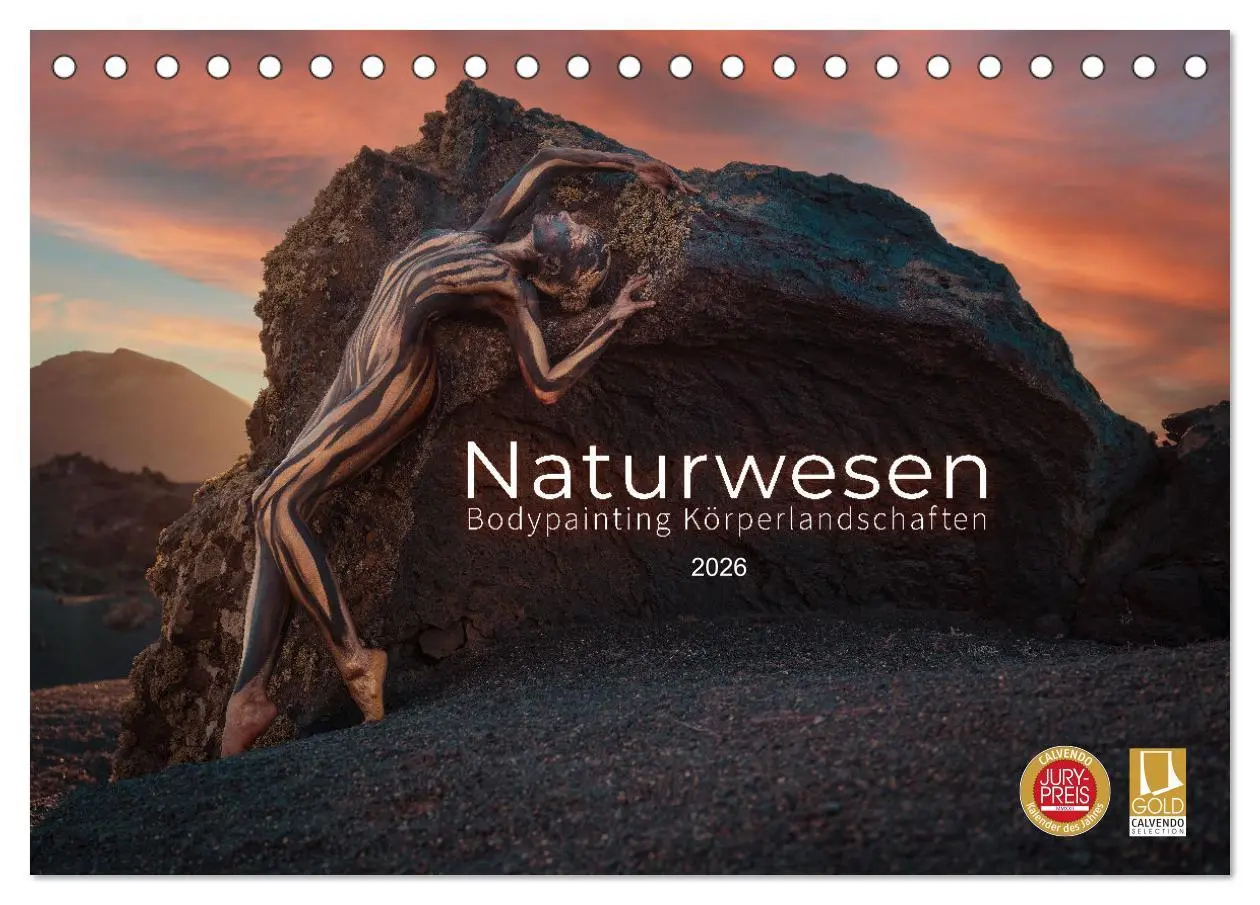 Cover: 9783457533505 | Naturwesen - Bodypainting Körperlandschaften (Tischkalender 2026...