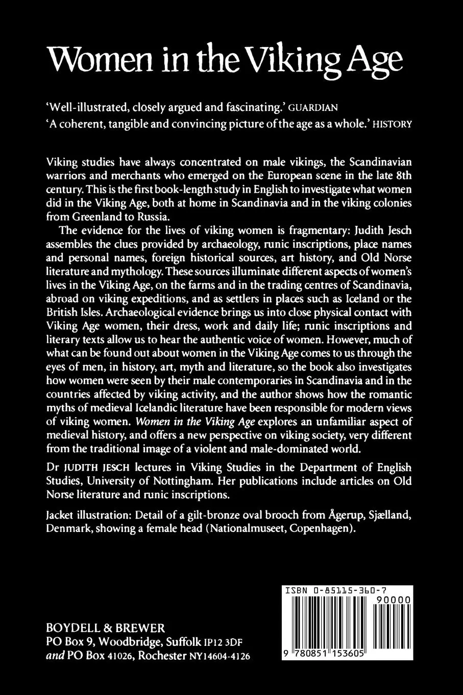 Rückseite: 9780851153605 | Women in the Viking Age | Judith Jesch | Taschenbuch | Englisch | 1991