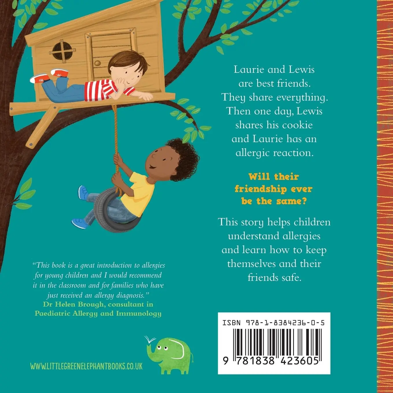 Rückseite: 9781838423605 | The Cookie | A story of friendship and food allergy | Kath Grimshaw