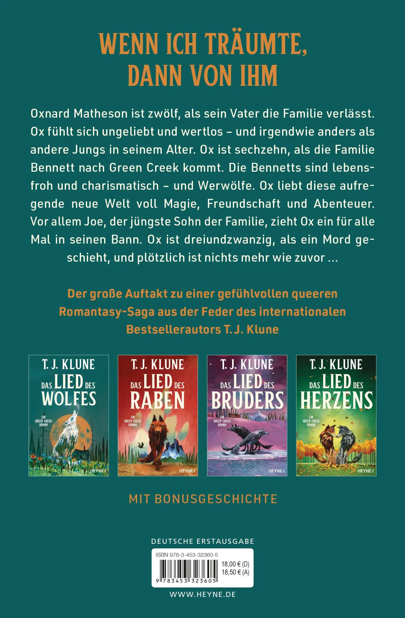 Bild: 9783453323605 | Das Lied des Wolfes | Ein Green-Creek-Roman | T. J. Klune | Buch