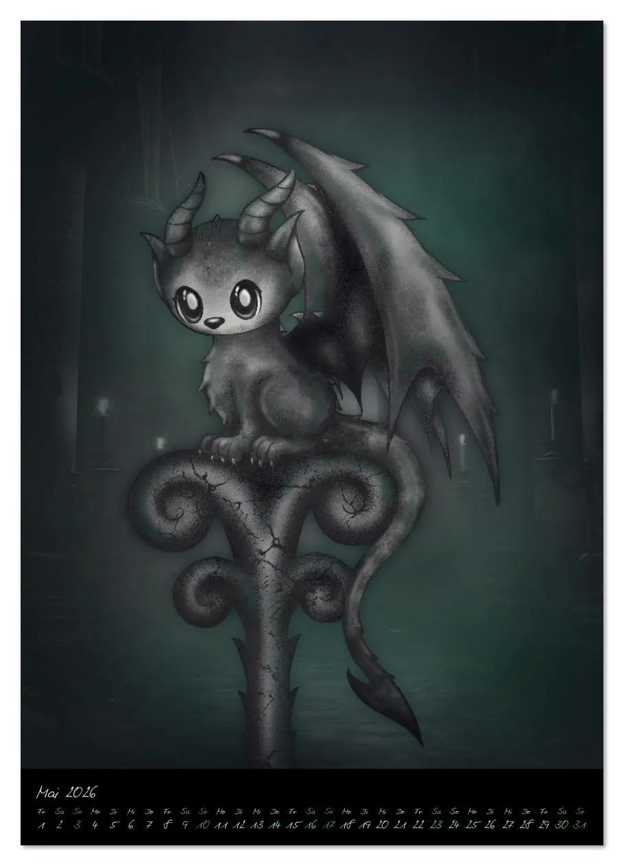 Bild: 9783516613605 | Gothic Fantasy Tiere (Wandkalender 2026 DIN A4 hoch), CALVENDO...
