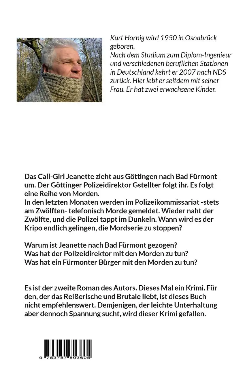 Rückseite: 9783757803605 | Die Serienmorde von Bad Fürmont | Am Zwölften ist Stichtag | Hornig