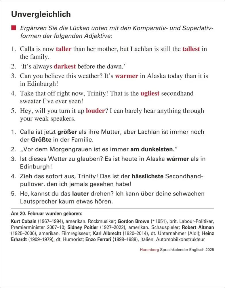 Bild: 9783840033605 | Englisch Sprachkalender 2025 - Englisch lernen leicht gemacht -...