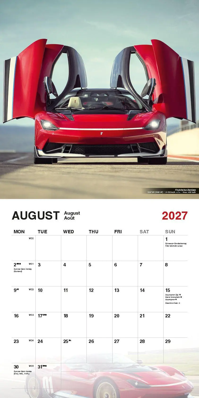 Bild: 9798893613605 | Super Cars Kalender 2027 | Kalender | 14 S. | Deutsch | 2027