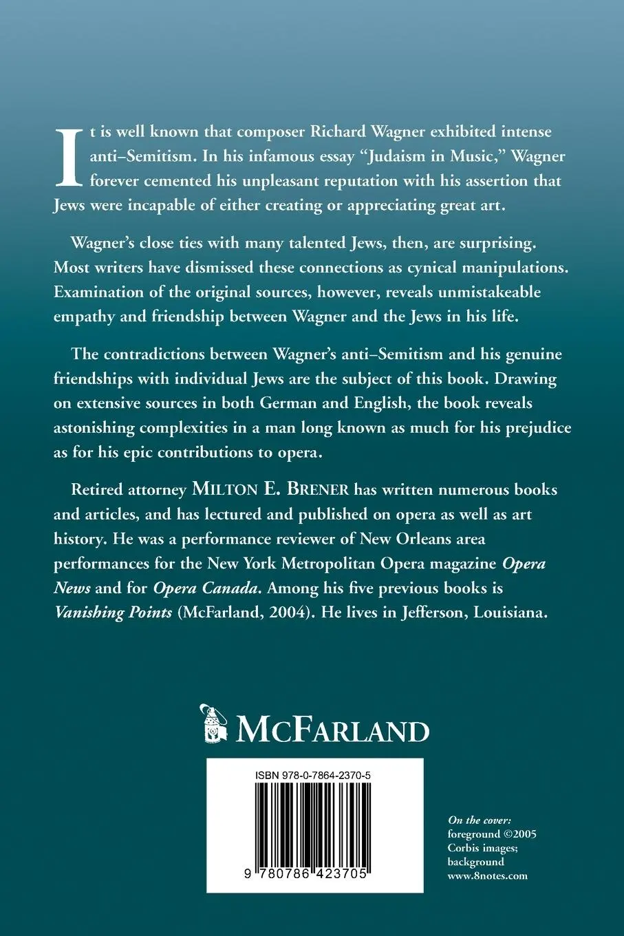 Rückseite: 9780786423705 | Richard Wagner and the Jews | Milton E. Brener | Taschenbuch | 2005