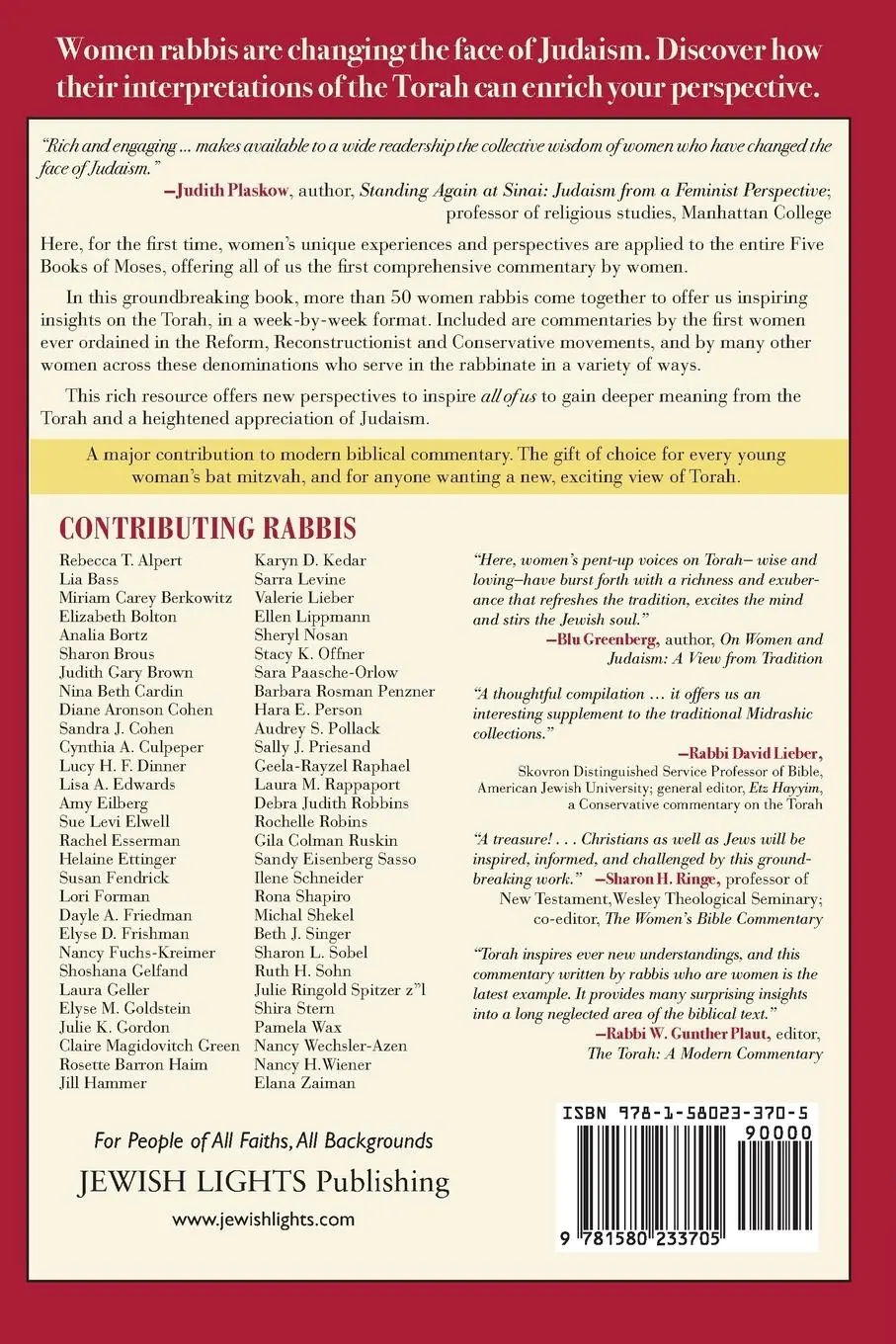 Rückseite: 9781580233705 | The Women's Torah Commentary | Rabbi Elyse Goldstein | Taschenbuch