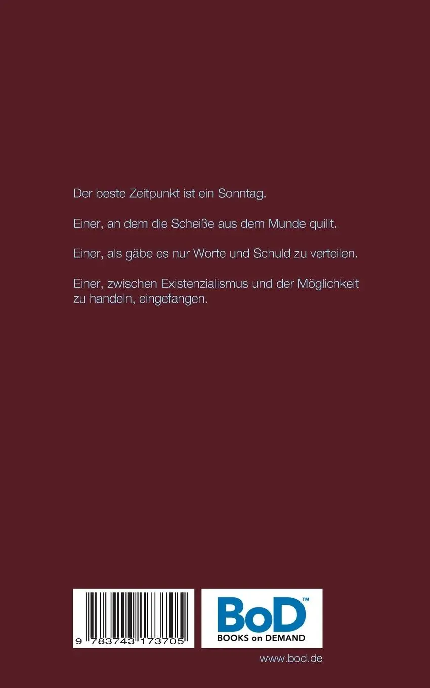Rückseite: 9783743173705 | Sonntagskluft | Gedichte | Dan Pönicke | Taschenbuch | 52 S. | Deutsch