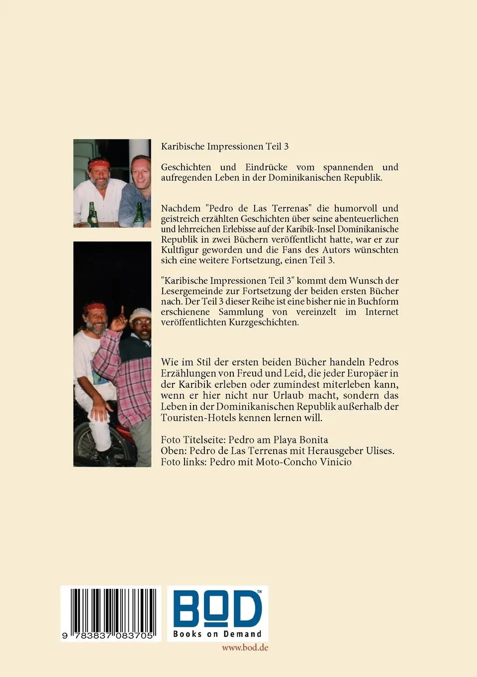 Rückseite: 9783837083705 | Karibische Impressionen Teil III | Pedro De Las Terrenas | Taschenbuch