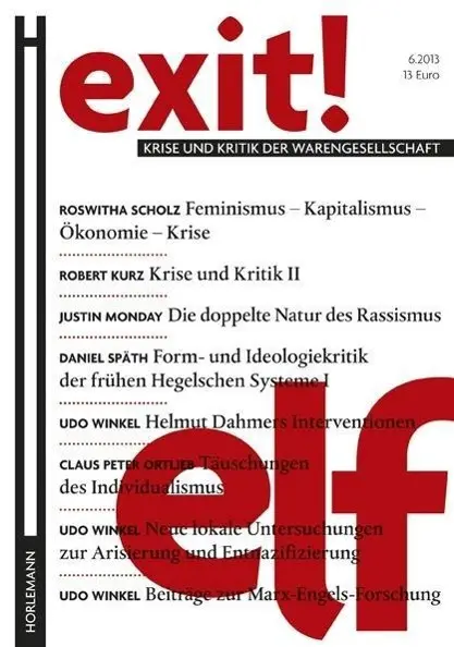Cover: 9783895023705 | EXIT! elf | Krise und Kritik der Warengesellschaft | Scholz (u. a.)